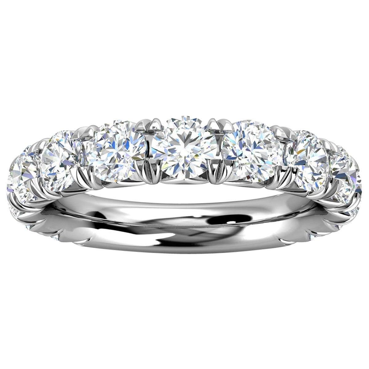 For Sale:  18k White Gold GIA French Pave Diamond Ring '2 Ct. Tw'