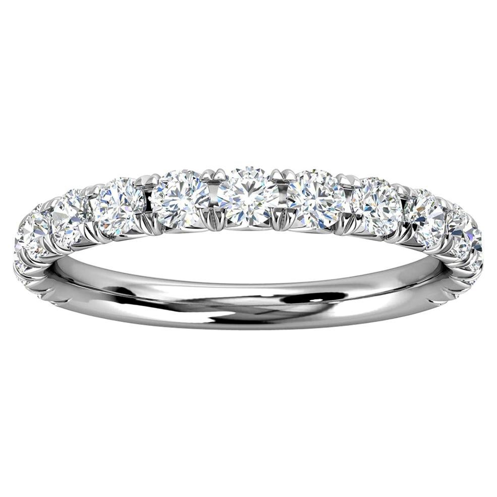 For Sale:  18k White Gold GIA French Pave Diamond Ring '3/4 Ct. Tw'