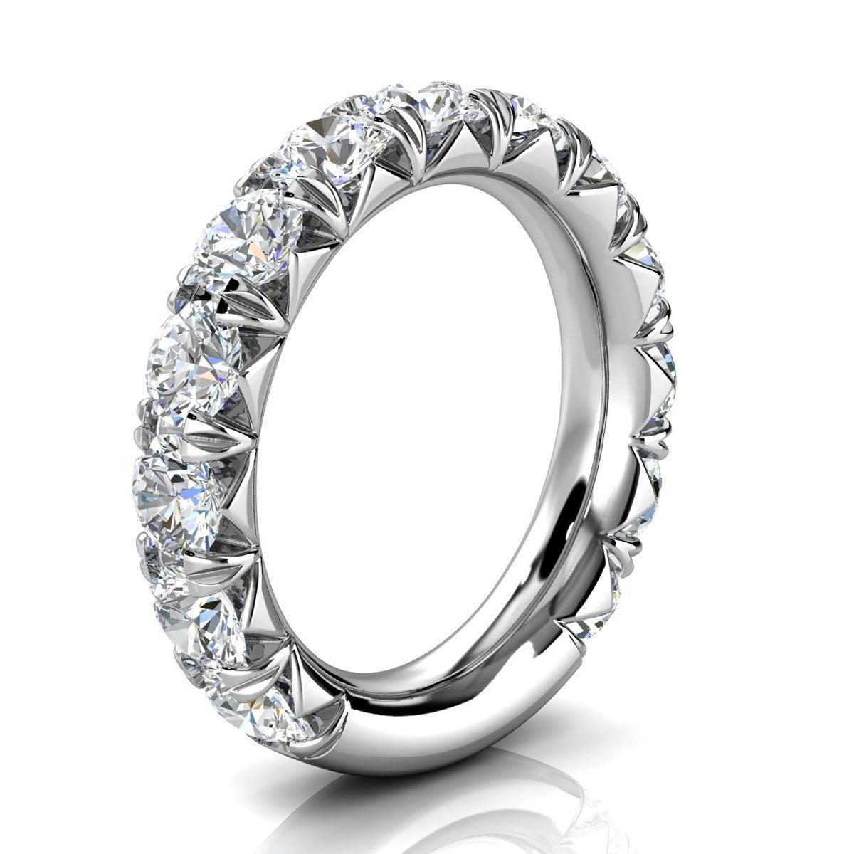 For Sale:  18k White Gold GIA French Pave Diamond Ring '3 Ct. Tw' 2