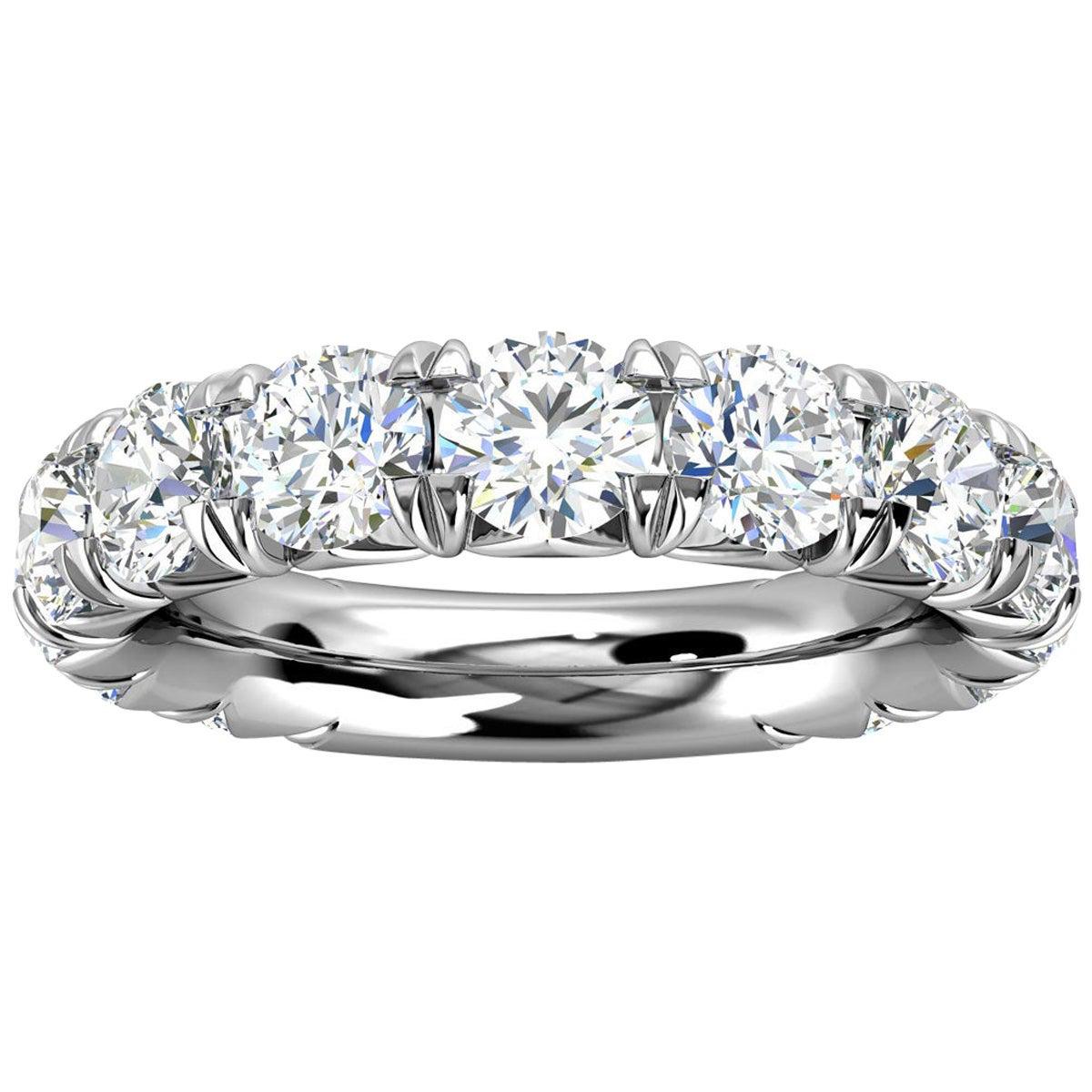 For Sale:  18k White Gold GIA French Pave Diamond Ring '3 Ct. Tw'