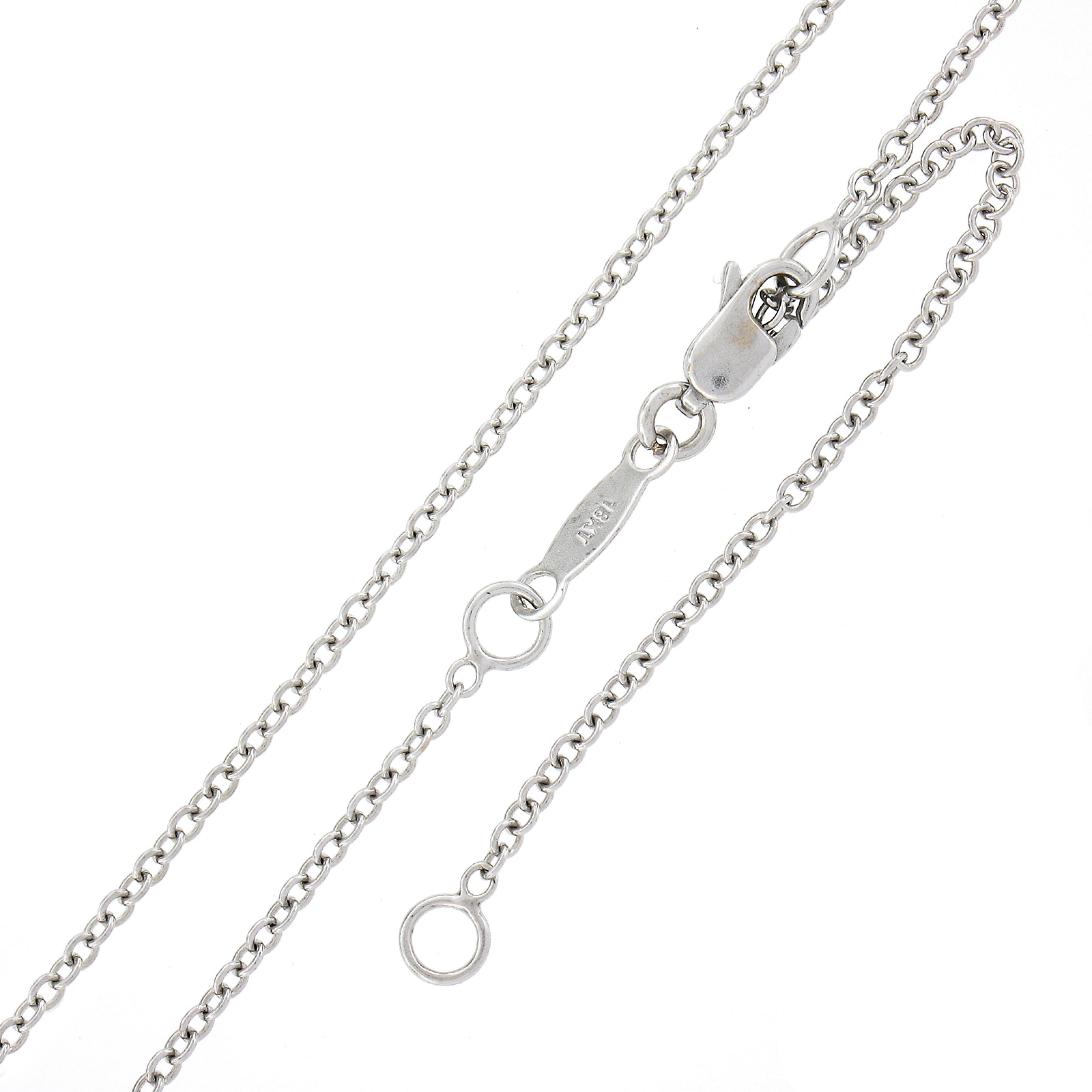 18k White Gold GIA Heart Brilliant Diamond & Ruby Halo Slide Pendant Necklace For Sale 3