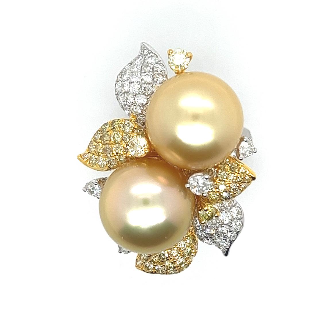Anello con perla d'oro e diamanti in oro bianco 18 carati in vendita 2