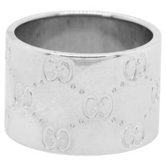 Anillo de eternidad extra ancho Gucci Milan de oro blanco de 18 quilates