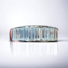 18K White Gold Half Band Set with 1.83 ct Baguette Diamonds