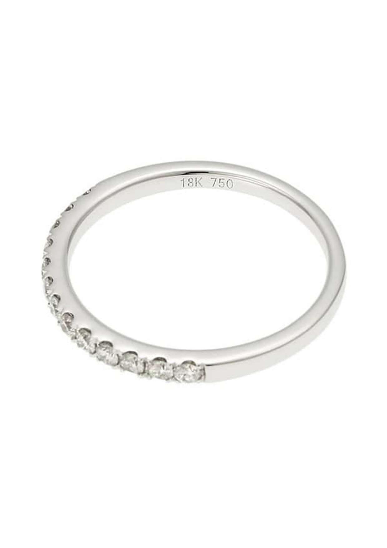 Artist 18K White Gold Half Eternity Diamond Ring, 0.21ct, Size 4.5 For Sale