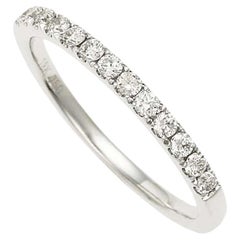 18K White Gold Half Eternity Diamond Ring, 0.21ct, Size 4.5