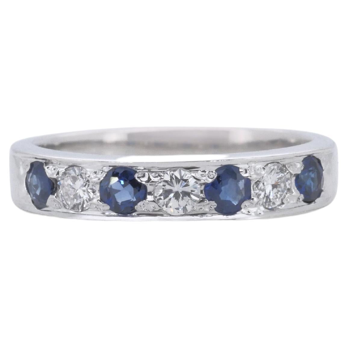 Antique Victorian, 18ct Yellow Gold, Natural Sapphire and Diamond Half ...