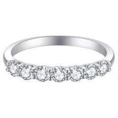 18K White Gold Half Eternity Ring with Round Brilliant Diamonds (Made to Order)