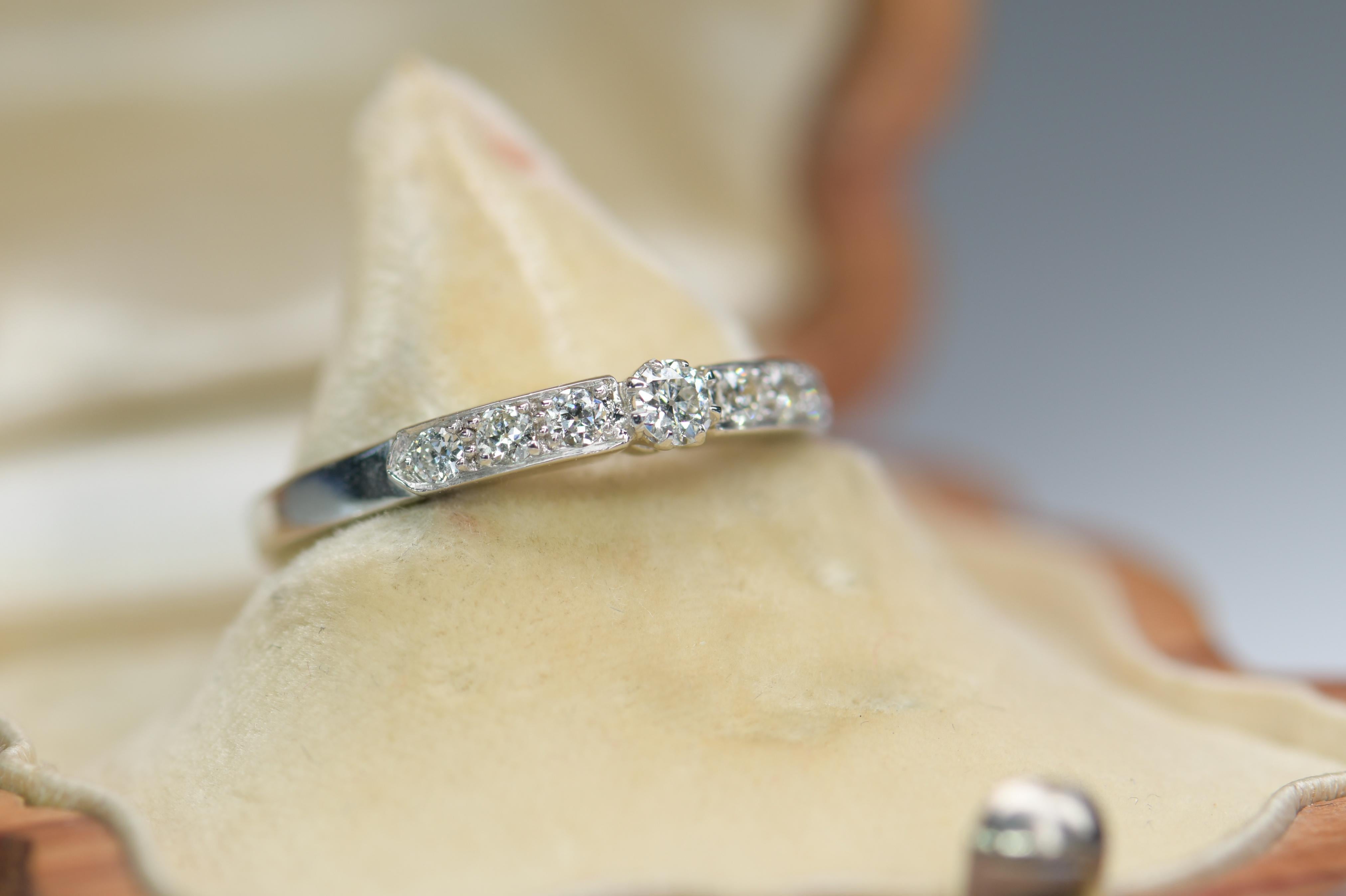 Brilliant Cut 18 Karat White Gold Half Eternity Wedding Ring For Sale