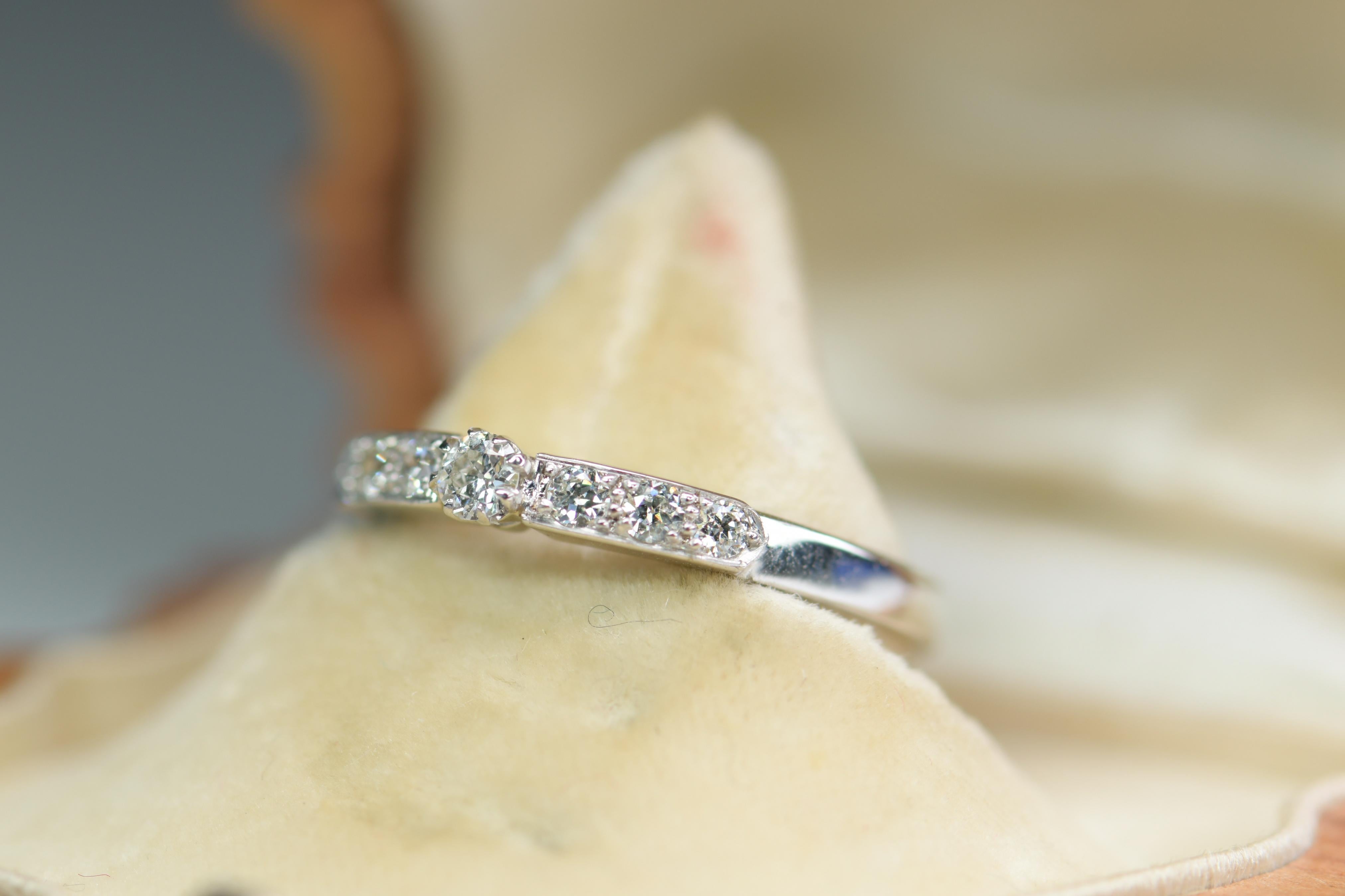 Women's or Men's 18 Karat White Gold Half Eternity Wedding Ring For Sale
