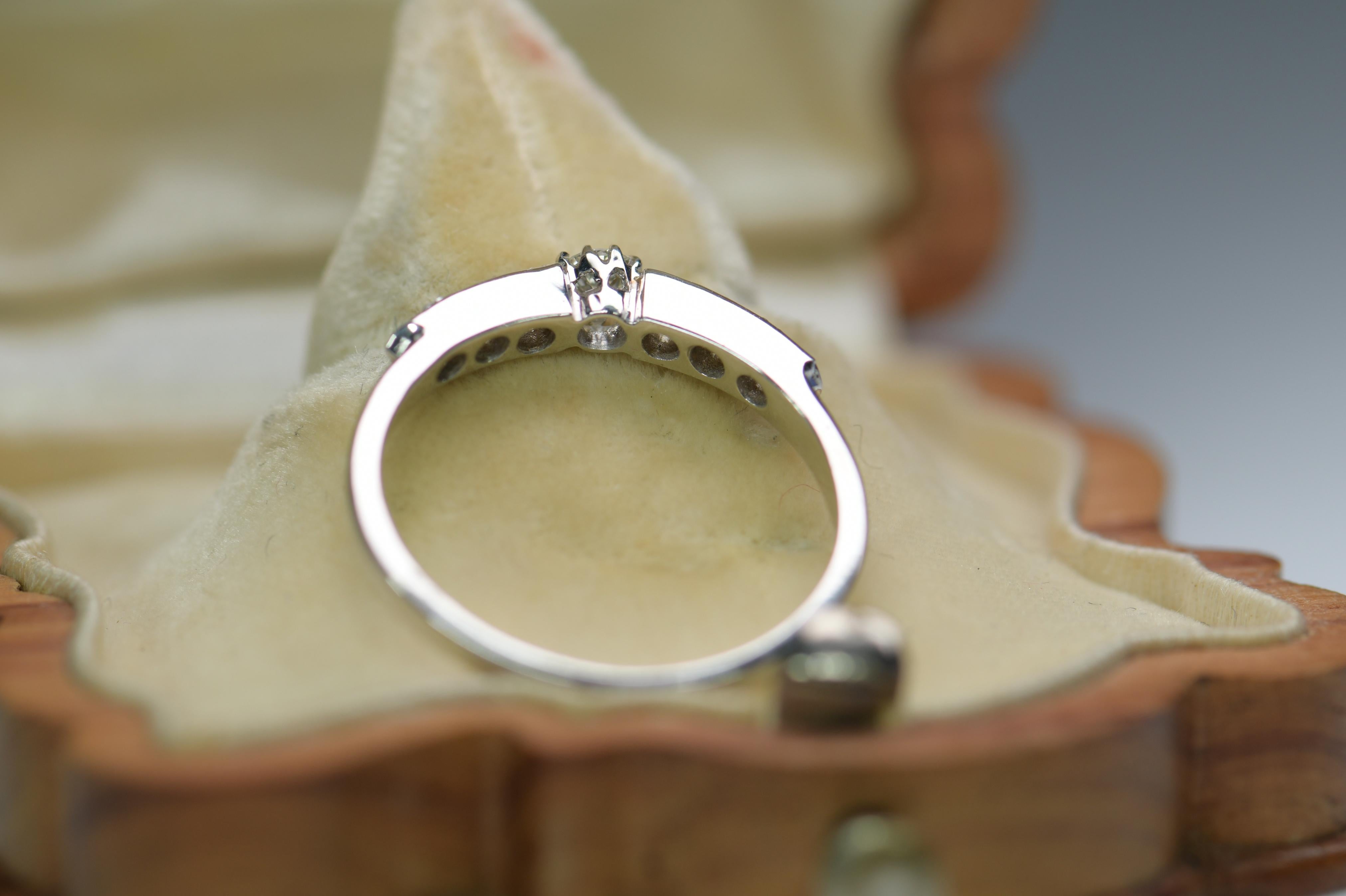 18 Karat White Gold Half Eternity Wedding Ring For Sale 1