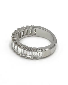 Half Way 15 Baguette Diamond Ring 2.44 Carats in 18K White Gold