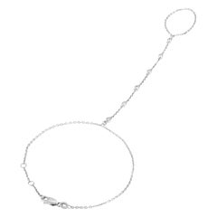 18K White Gold Hand Chain with Natural Diamonds