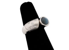 18K White Gold Hawk's Eye Chrysoberyl Diamond Ring