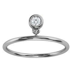18k White Gold Hayley Bezel Minimalist Organic Design Diamond Ring '1/20 Ct. Tw'