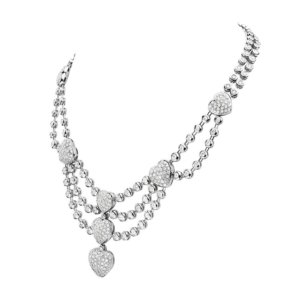 This standout necklace features 16.20 carats of G VS diamonds set in 18k white gold. 84.5 grams total weight. Made in Italy. 

Viewings available in our NYC showroom by appointment.