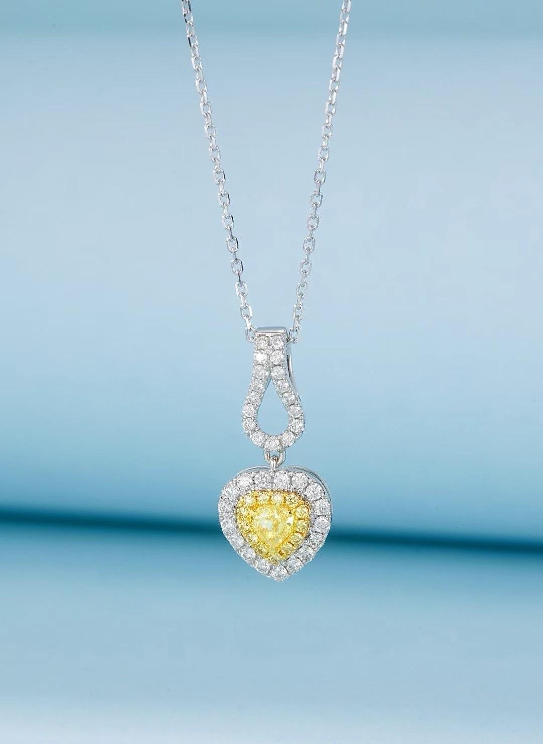 18K White Gold Heart-Cut Yellow Diamond Pendant Necklace

1 Fancy Yellow Diamond - 0.17 CT
Heart-Cut

Diamonds - 0.27 CT
Total Weight - 2.31 GM