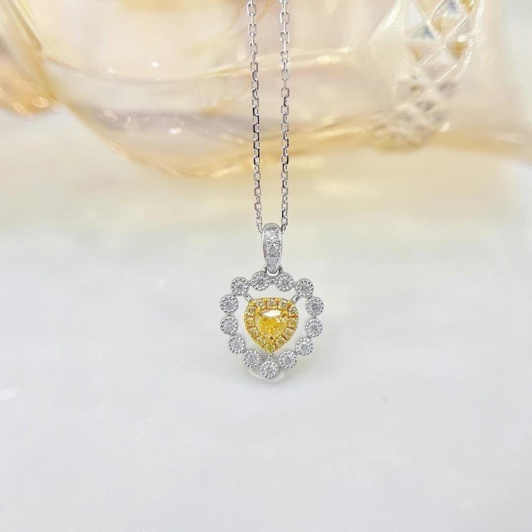 18K White Gold Heart-Cut Yellow Diamond & Round Diamond Pendant Necklace

1 Yellow Diamond - 0.13 CT
Diamonds - 0.16 CT
Total Weight - 2.23 GM