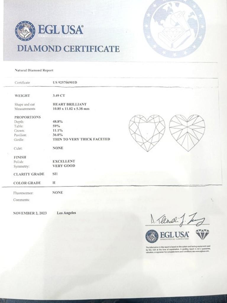 Collana con diamante a cuore 18KWG 3.49CTS 

Questo ciondolo cattura il tenero fascino di un diamante a forma di cuore, cullato dalla brillantezza di un'aureola radiosa! Il suo design armonioso raggiunge grazia e maestria, mentre un'aureola di