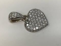 18k White Gold Heart Pendant with 60 Natural Diamonds