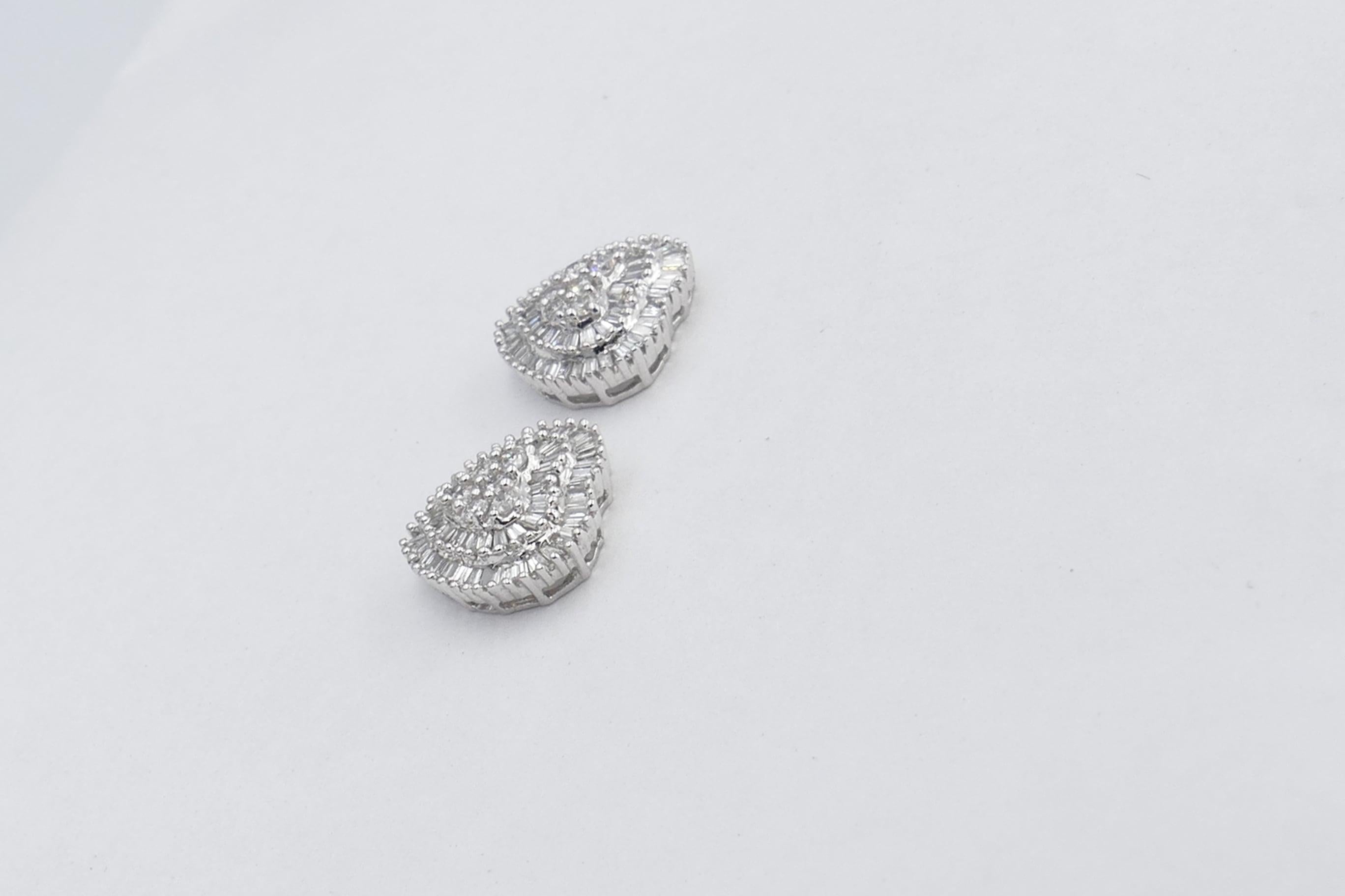 white gold heart stud earrings