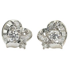 18k white gold "Heart Shaped" diamond earrings