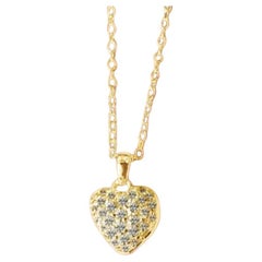18k Gold Heart Shaped Diamond Necklace Gold Heart Necklace