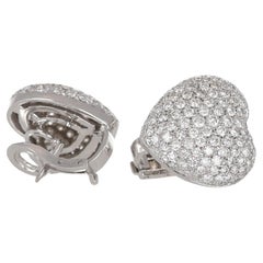 18K Weißgold Herzförmige Diamant-Pavé-Ohrringe