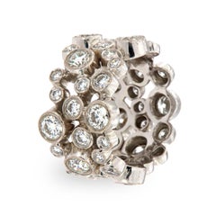 18k White Gold Hearts & Arrows Bezel Eternity Diamond Ring '4.50, Carat Tw'