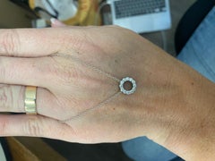 18K White Gold Hearts on Fire .30ctw Diamond Circle Pendant