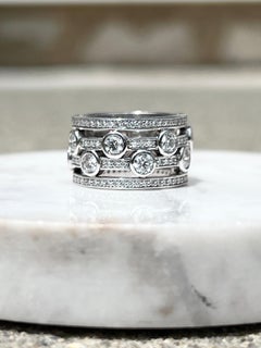 Hearts On Fire 2.54 TCW Diamond 18K White Gold Contemporary Eternity Ring/Band