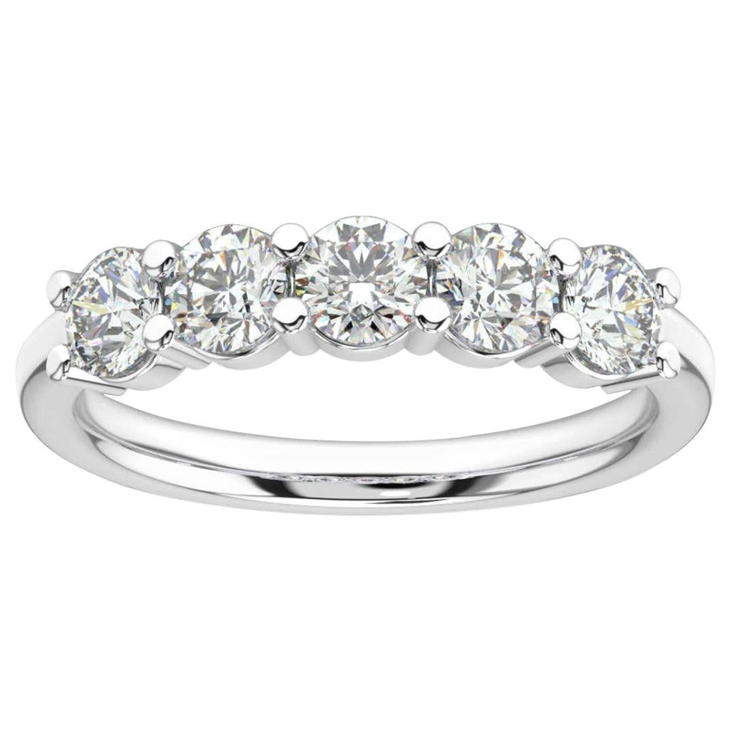 18K White Gold Helena 5 stone Diamond Ring '1 Ct. tw' For Sale