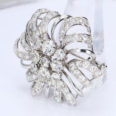 18k White Gold Hexagonal Brooch with 8cts of Diamonds