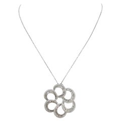 Ciondolo con diamante a nido d'ape in oro bianco 18k