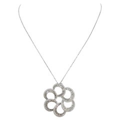 18k White Gold Honeycomb Diamond Pendant