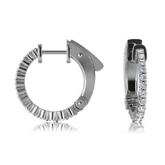 18 Karat White Gold Hoop Diamond Earrings '1/2 Carat'