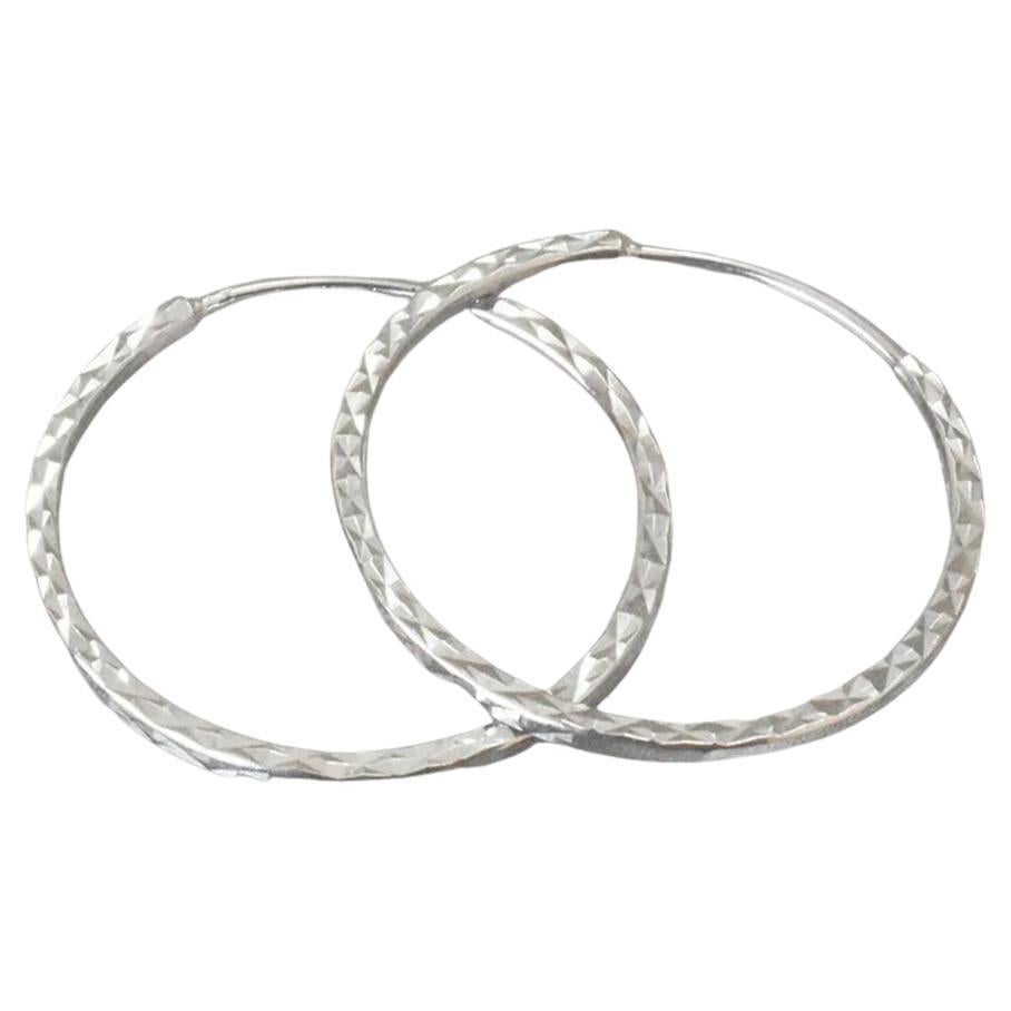 Gold Textured Hoop Earrings - PAIR