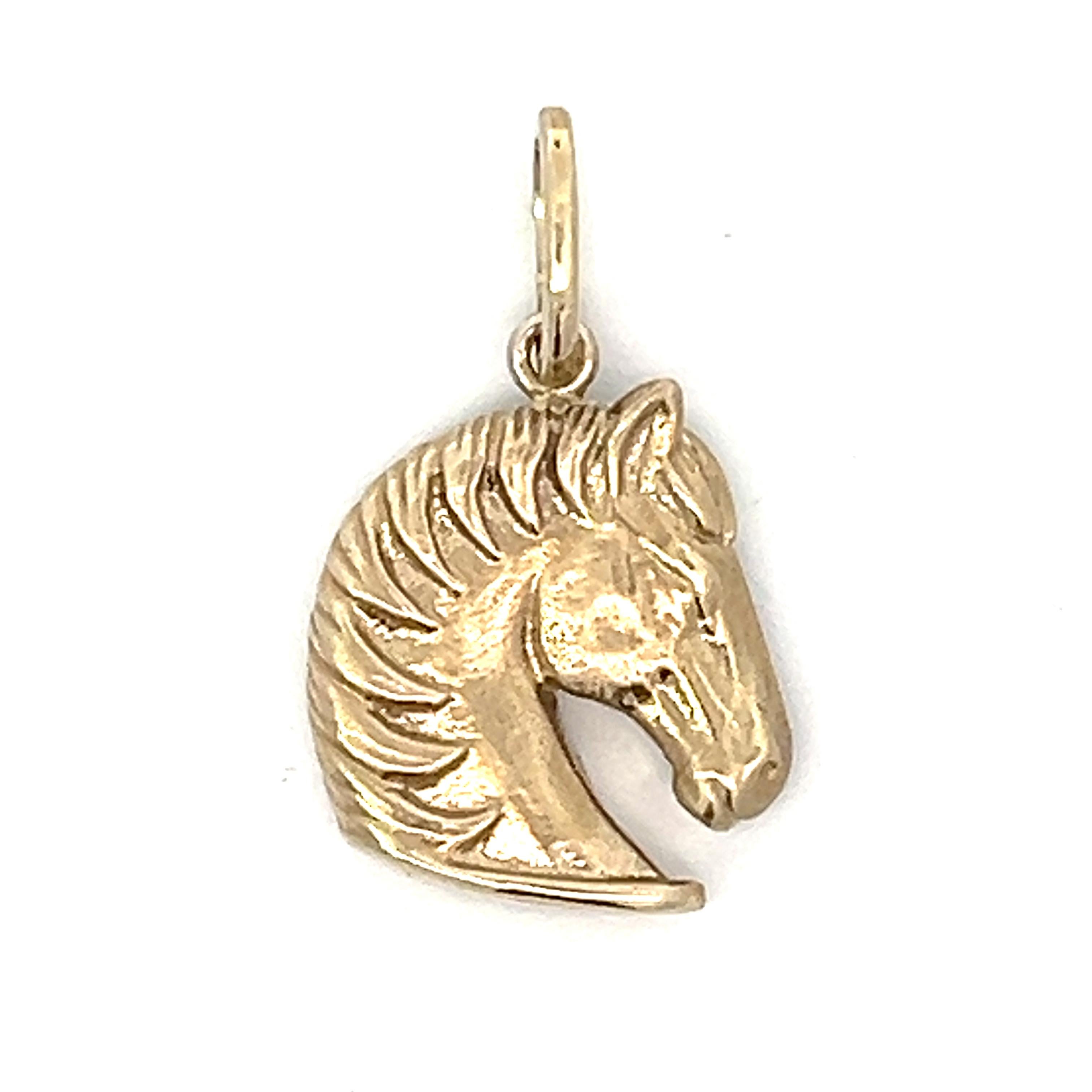 Women's or Men's 18k White Gold Horse Pendant For Sale