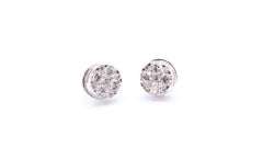 18k White Gold Illusion 1.30 Carat Diamond Stud Earrings