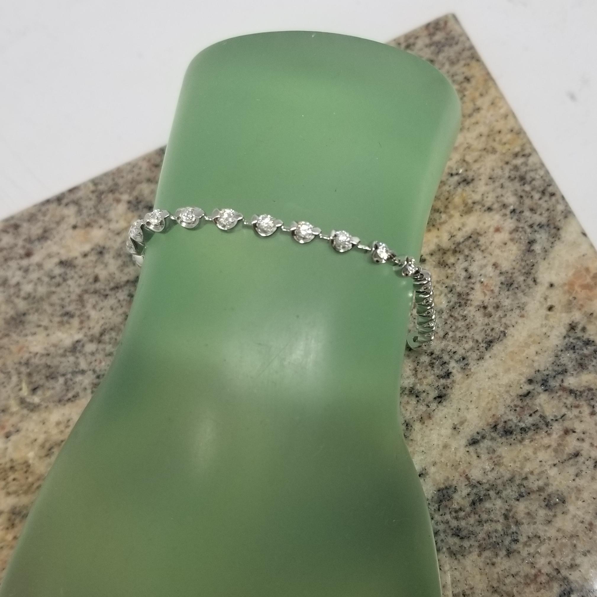 18k White Gold Illusion Tennis Setting to Make a Diamond Look Larger 2.03cts. In New Condition For Sale In Los Angeles, CA