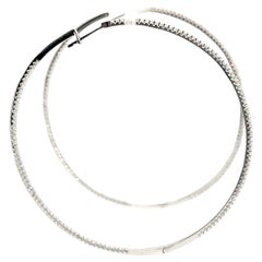 Pendientes de aro de oro blanco de 18 quilates con 248 diamantes redondos talla brillante