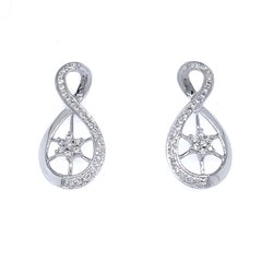 18k White Gold Infinity Diamond Earrings