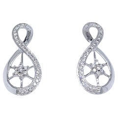 18k White Gold Infinity Diamond Earrings