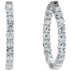 18k white gold inside-out diamond hoop earrings