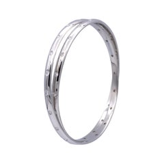 18K White Gold Interlocking 1.20ct Diamond Bangle Bracelet