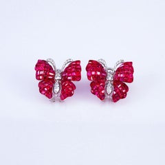 18k White Gold Invisible Butterfly Earrings