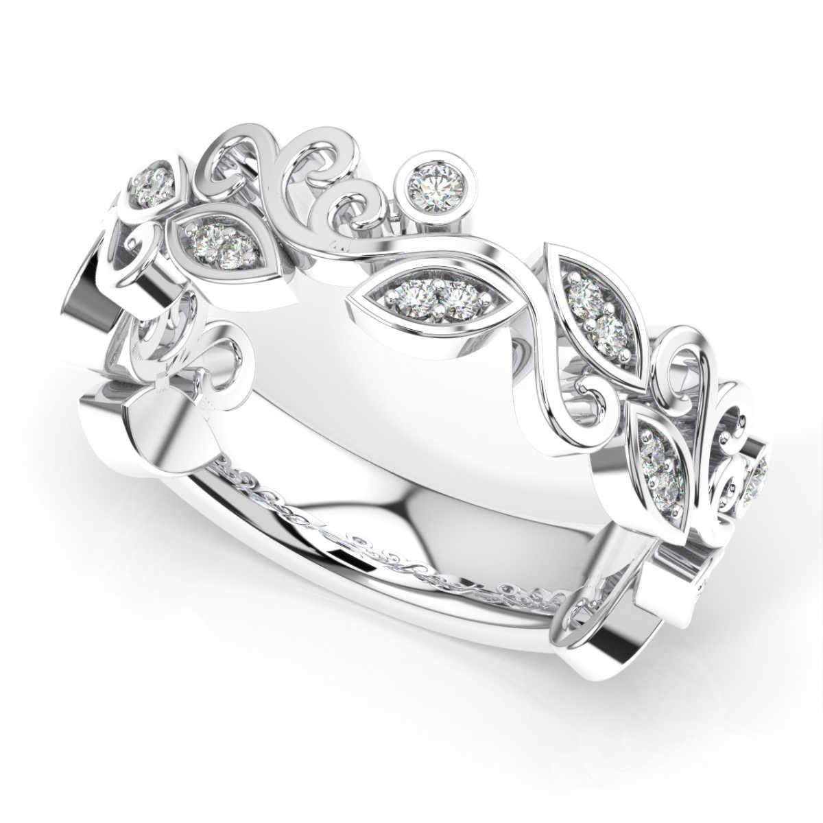 Round Cut 18K White Gold Isabella Diamond Ring '1/5 Ct. Tw' For Sale