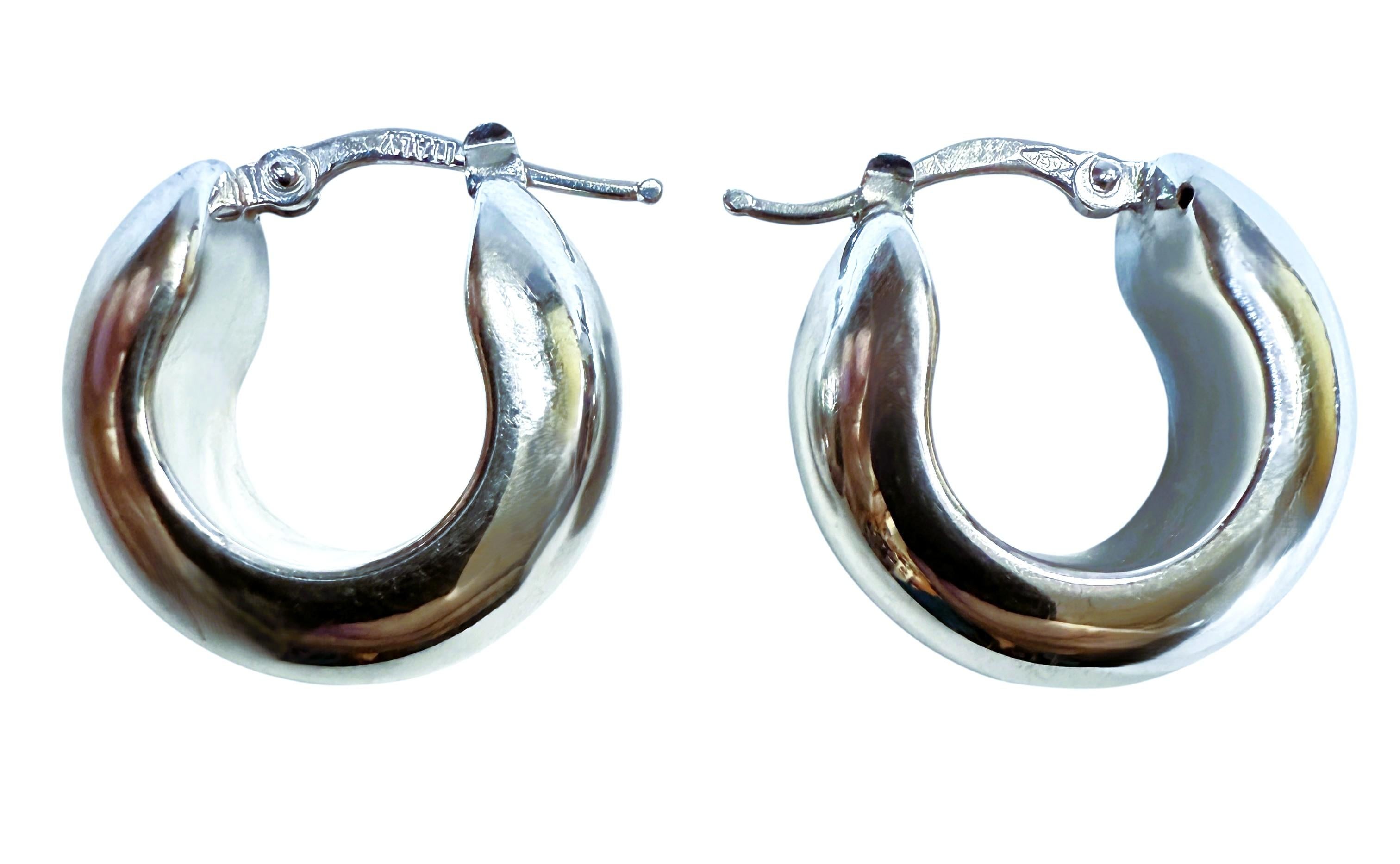 Questi orecchini sono semplicemente bellissimi.  Adoro il design.  Sono usati ma in ottime condizioni.  Erano molto curati e si vede che sono orecchini di qualità.  Sono orecchini a perno e hanno un diametro di 19 mm.  Gli orecchini sono dotati di