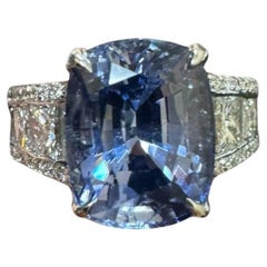 18K White Gold JB Star Diamond GIA Certified 8.12 Carat No Heat Sapphire Ring