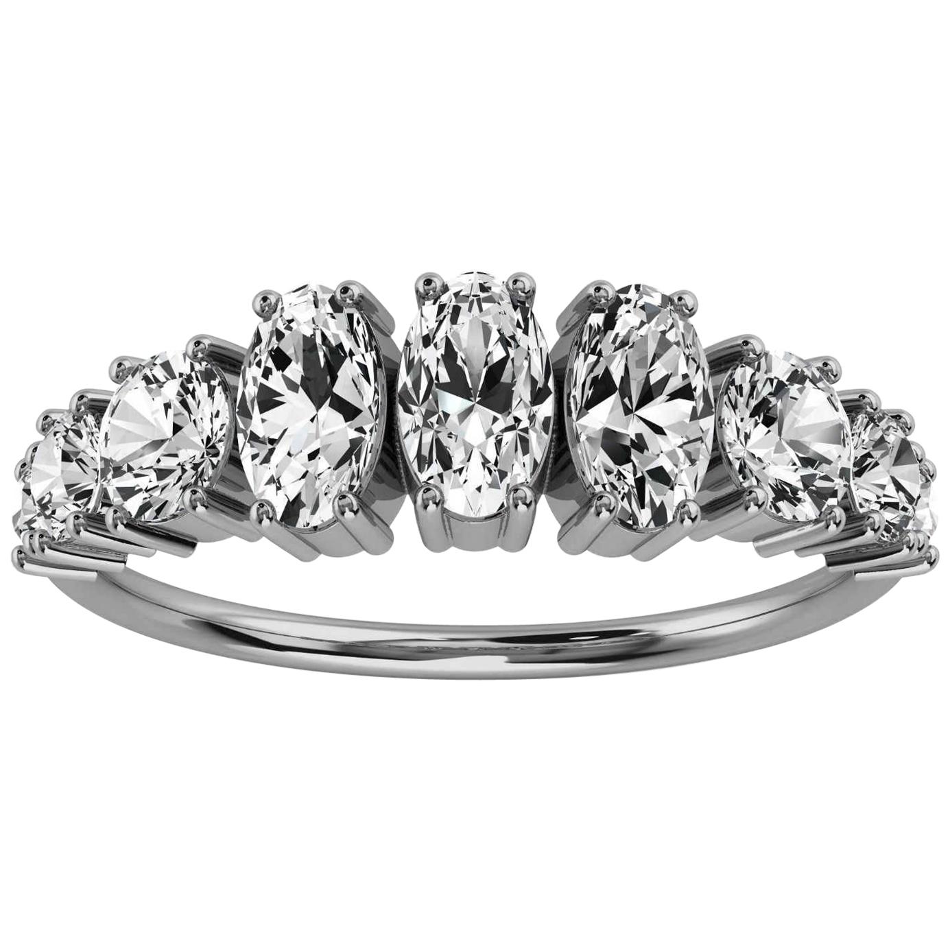 18k White Gold Kym Oval and Round Organic Design Diamond Ring '1 1/4 Ct. Tw' For Sale